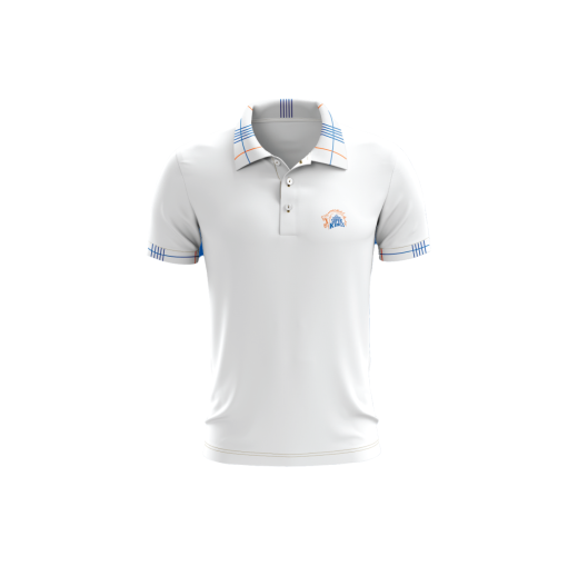 CSK WHITE POLO T-SHIRT